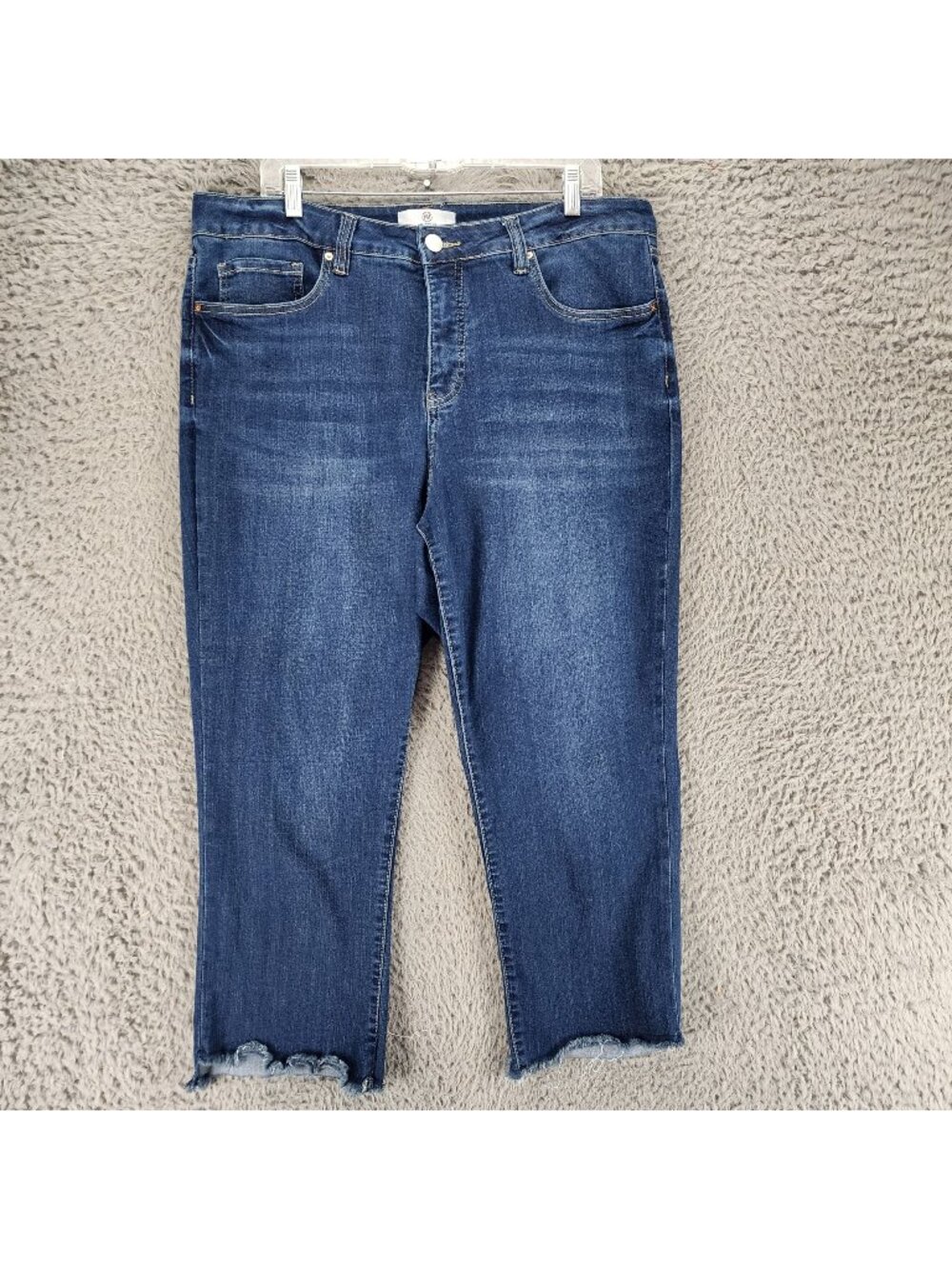 RFM Jeans Womens 18 Plus Blue Stretch Denim Cropped Capri *Read*